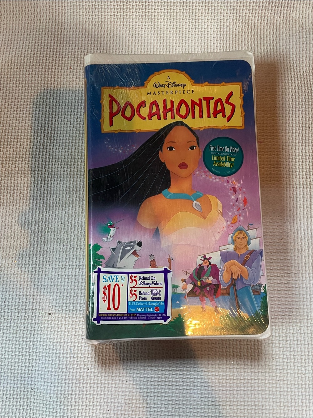 Walt Disney Pocahontas VHS - Purple and Yellow Cover unopened